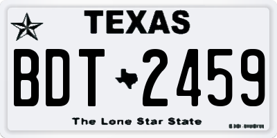 TX license plate BDT2459