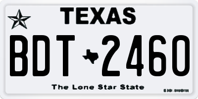 TX license plate BDT2460