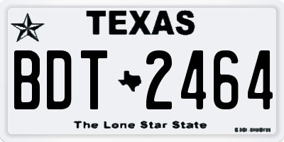 TX license plate BDT2464