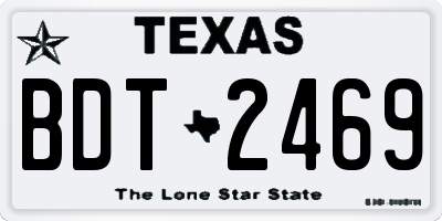 TX license plate BDT2469