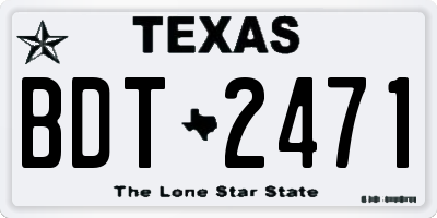 TX license plate BDT2471