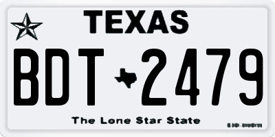 TX license plate BDT2479