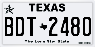 TX license plate BDT2480