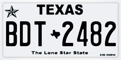 TX license plate BDT2482