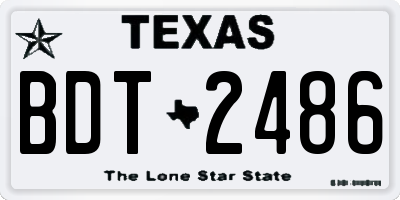TX license plate BDT2486
