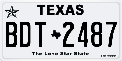 TX license plate BDT2487