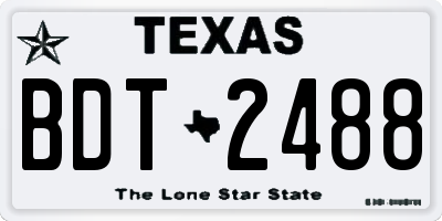 TX license plate BDT2488