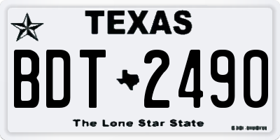 TX license plate BDT2490