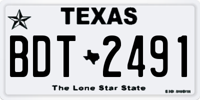 TX license plate BDT2491