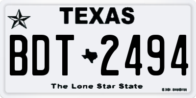 TX license plate BDT2494