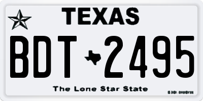 TX license plate BDT2495