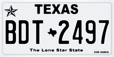 TX license plate BDT2497