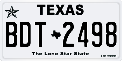 TX license plate BDT2498