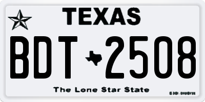 TX license plate BDT2508
