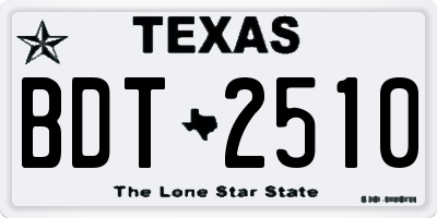 TX license plate BDT2510