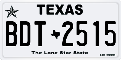 TX license plate BDT2515