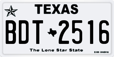TX license plate BDT2516