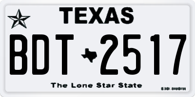 TX license plate BDT2517