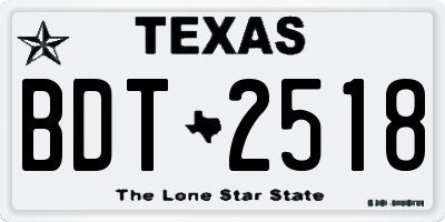 TX license plate BDT2518