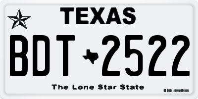 TX license plate BDT2522