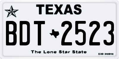 TX license plate BDT2523