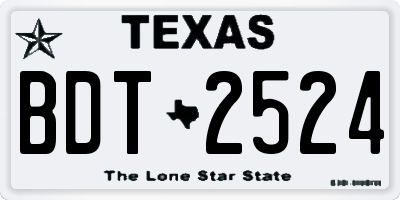TX license plate BDT2524