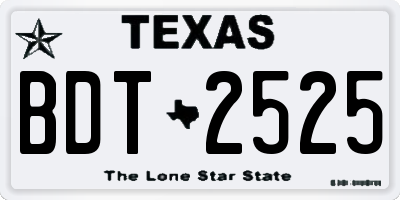 TX license plate BDT2525