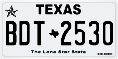 TX license plate BDT2530