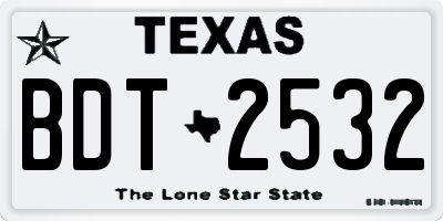 TX license plate BDT2532