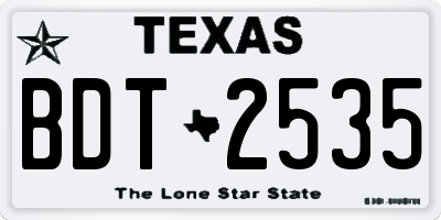 TX license plate BDT2535