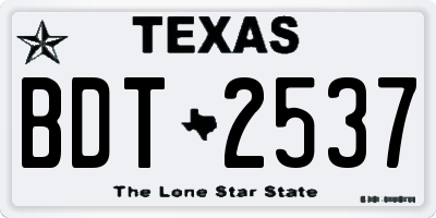TX license plate BDT2537