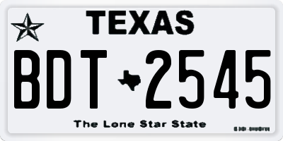 TX license plate BDT2545