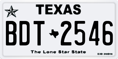 TX license plate BDT2546