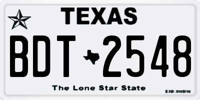TX license plate BDT2548