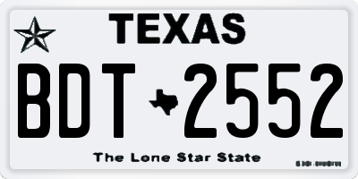 TX license plate BDT2552