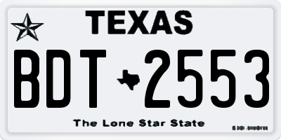 TX license plate BDT2553