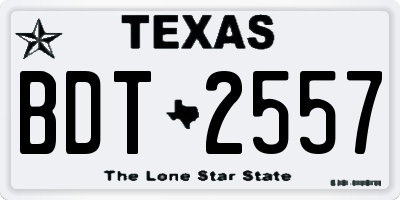 TX license plate BDT2557