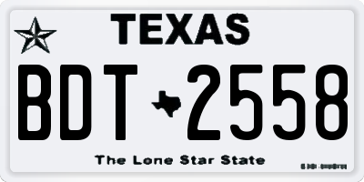 TX license plate BDT2558