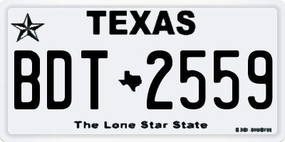 TX license plate BDT2559