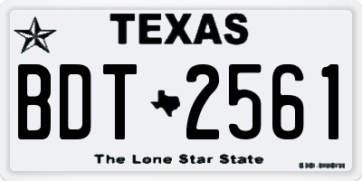 TX license plate BDT2561