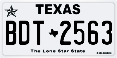 TX license plate BDT2563
