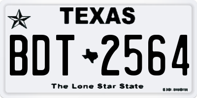 TX license plate BDT2564