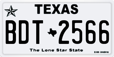TX license plate BDT2566