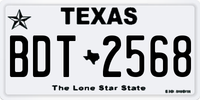 TX license plate BDT2568