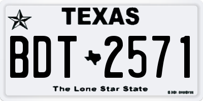TX license plate BDT2571