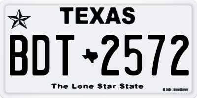 TX license plate BDT2572