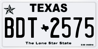 TX license plate BDT2575