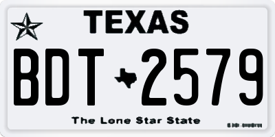 TX license plate BDT2579