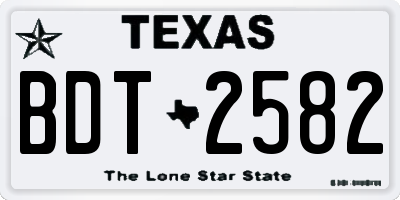 TX license plate BDT2582