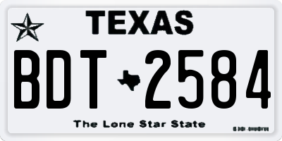 TX license plate BDT2584